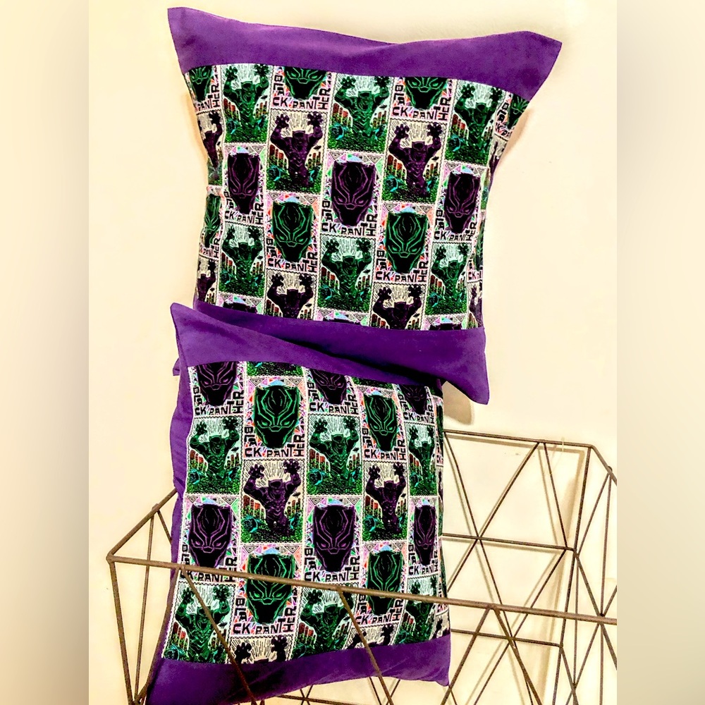 Fluffy Black Panther pillows